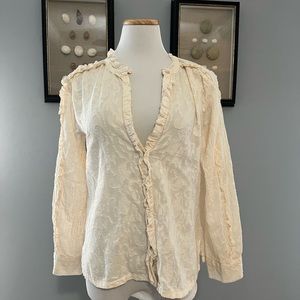 Cleobella cream button up blouse